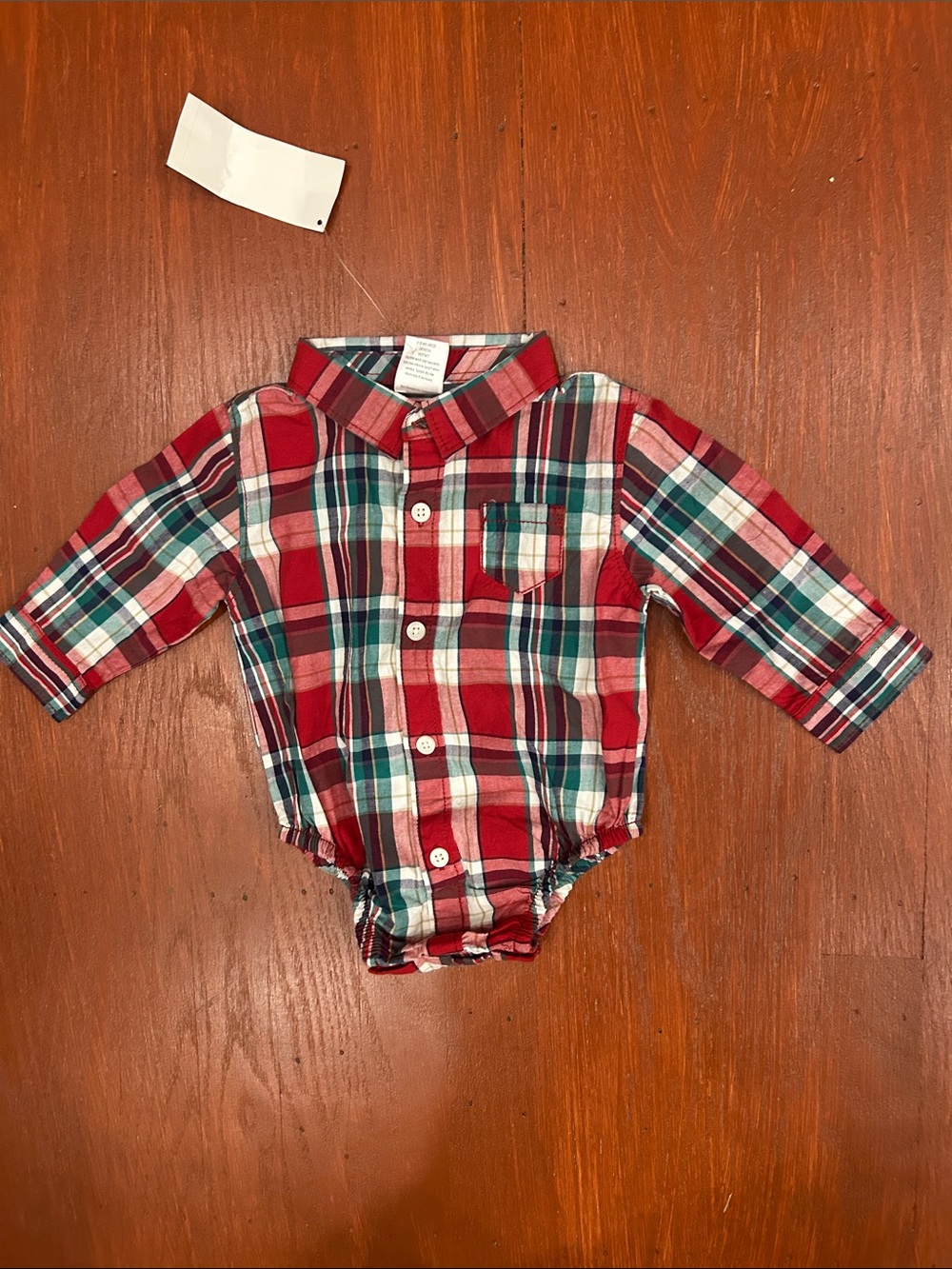 Gymboree Red and Green Plaid Button-Front One-Piece